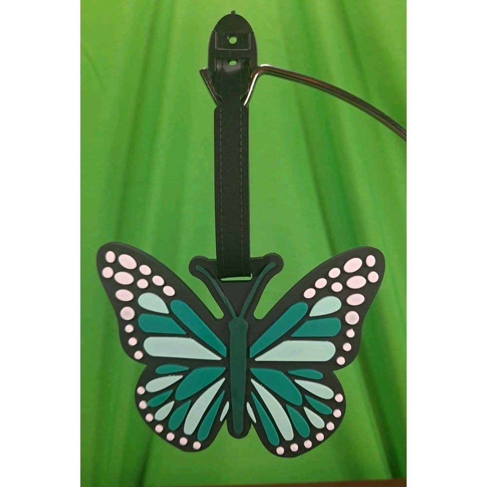 New Multi Green Shades Butterfly Travel Baggage Backpack Suitcase Luggage Tag